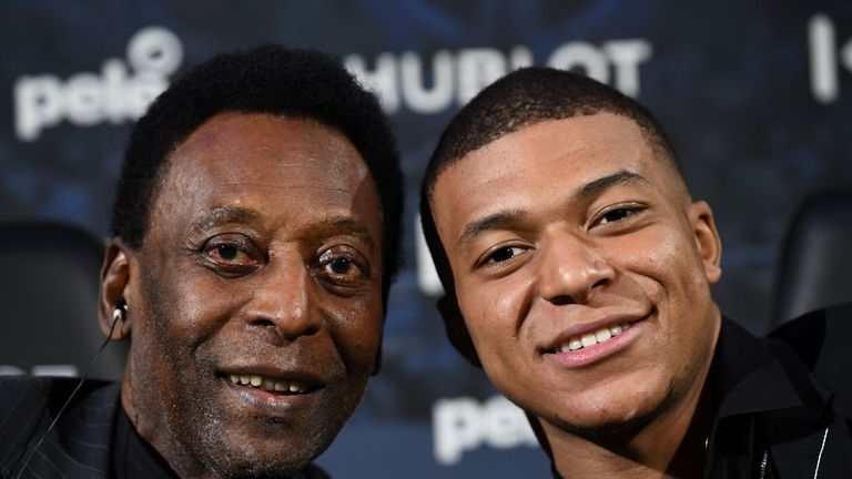 Pele had met PSG's Kylian Mbappe at an event prior to falling ill