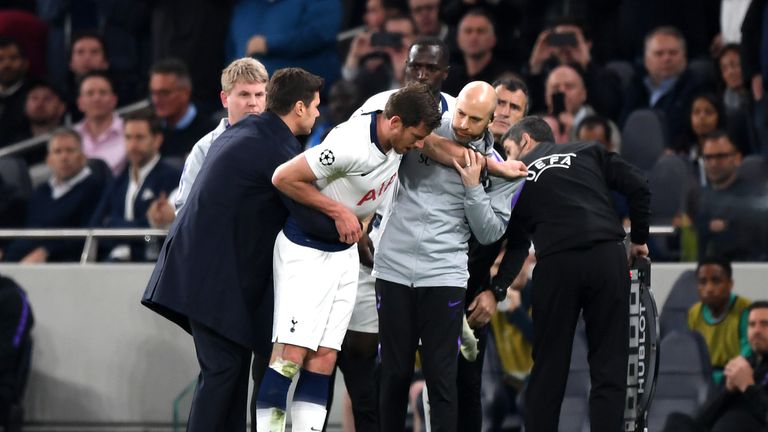 Jan Vertonghen suffered concussion during Spurs' Champions League tie against Ajax last season