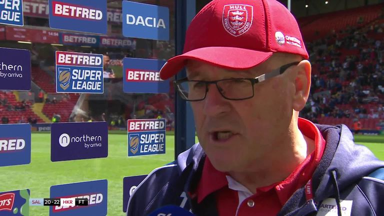 Victorious Hull KR head coach Tim Sheens chats to Sky Sports after his side's 22-20 Magic Weekend win over Salford at Anfield. 