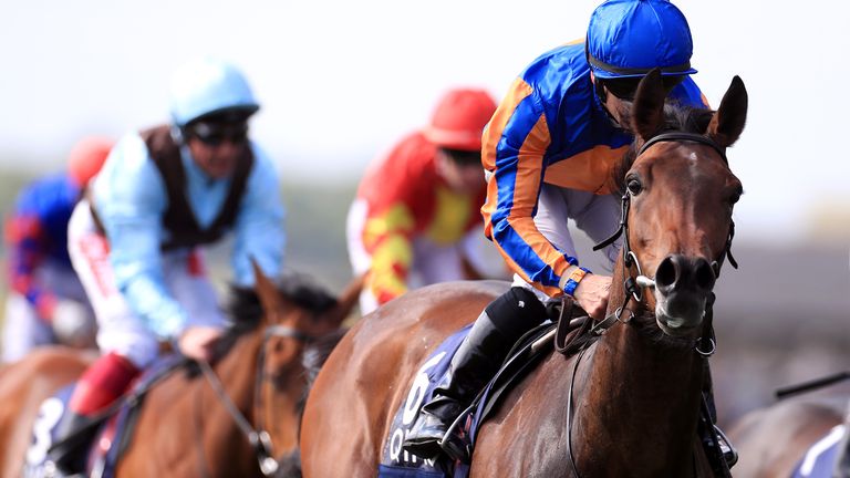 Hermosa, ridden by jockey Wayne Lordan