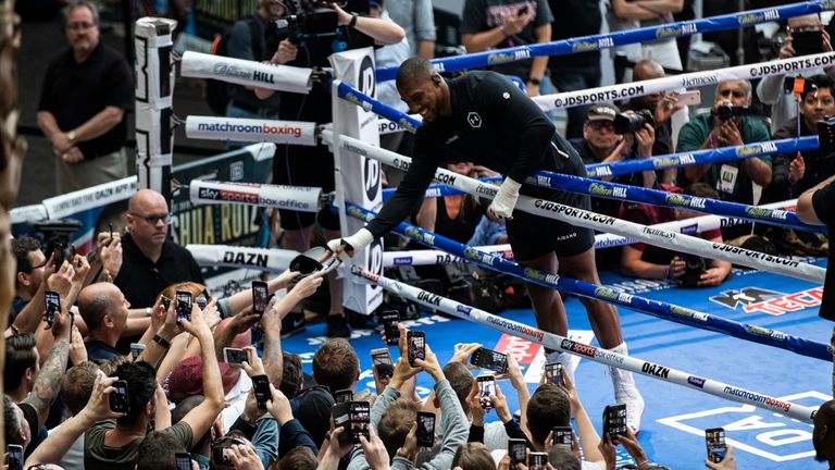 Joshua took part in a media workout in New York on Tuesday