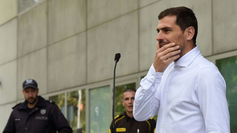 The Spain international addressed reporters outside hospital after being released
