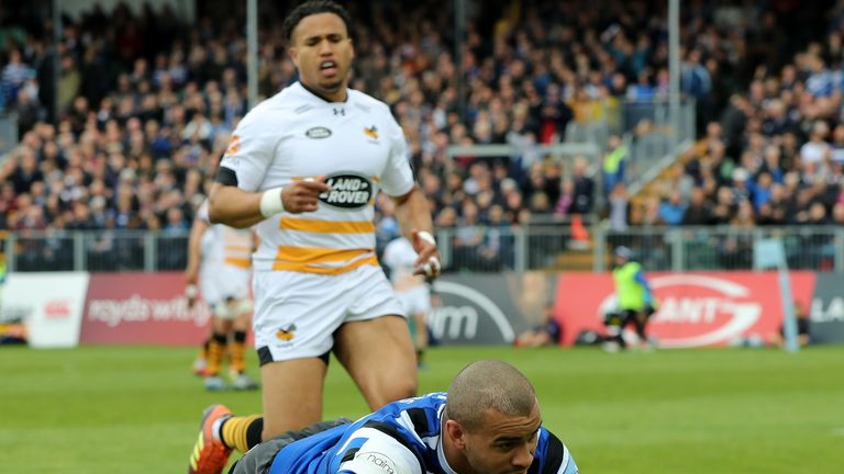 Jonathan Joseph and Bath registered a dramatic late win over Wasps on Sunday