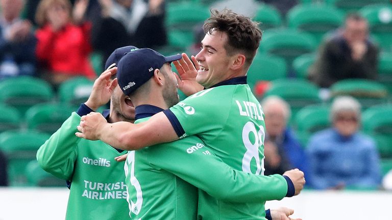 Josh Little took four wickets for Ireland, including bouncing out Eoin Morgan
