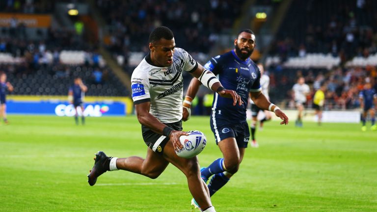 Ratu Naulago scored two tries as Hull FC ran riot against Catalans Dragons