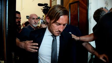 Image of Francesco Totti leaves press conference after stepping down at Roma