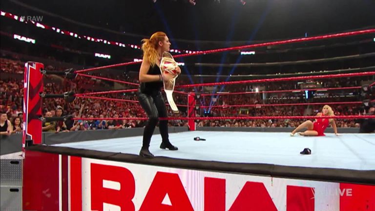 Becky Lynch got her hands on Lacy Evans ahead of their Raw title match at Stomping Grounds