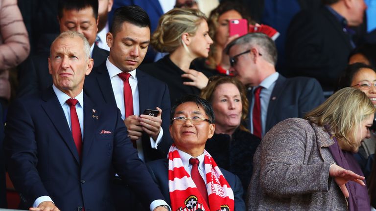 Gao Jisheng attending a game at St Mary's between Southampton and Man Utd