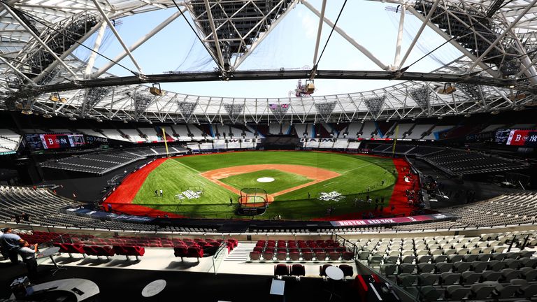 The London Stadium was transformed to host two Major League baseball games in June
