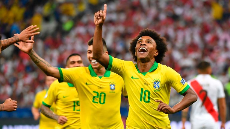 Willian hit the last of Brazil's five goals