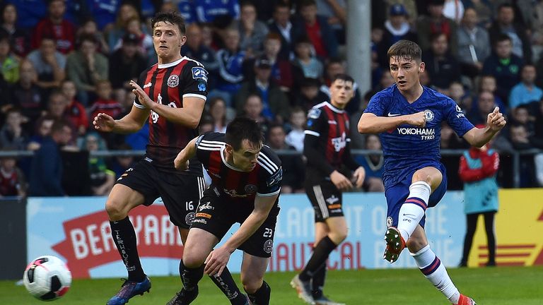 Billy Gilmour has a shot in the second half