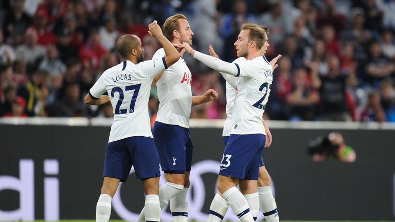 Spurs celebrate Christian Eriksen's second-half strike