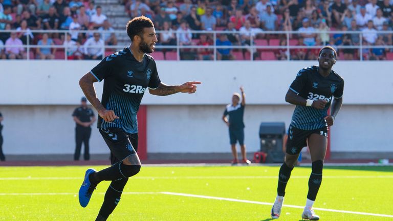 Connor Goldson celebrates Borna Barisic's goal