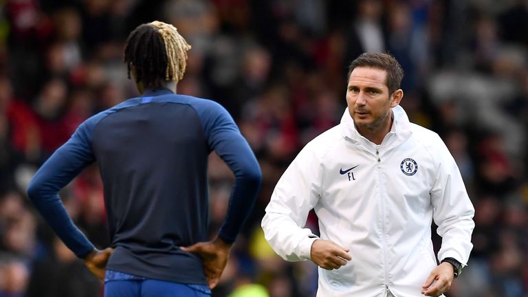 It was Lampard who took Chelsea's half-time warmups