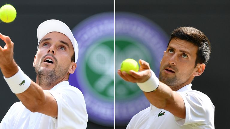 Roberto Bautista Agut (left) and Novak Djokovic face each other in the first semi-final