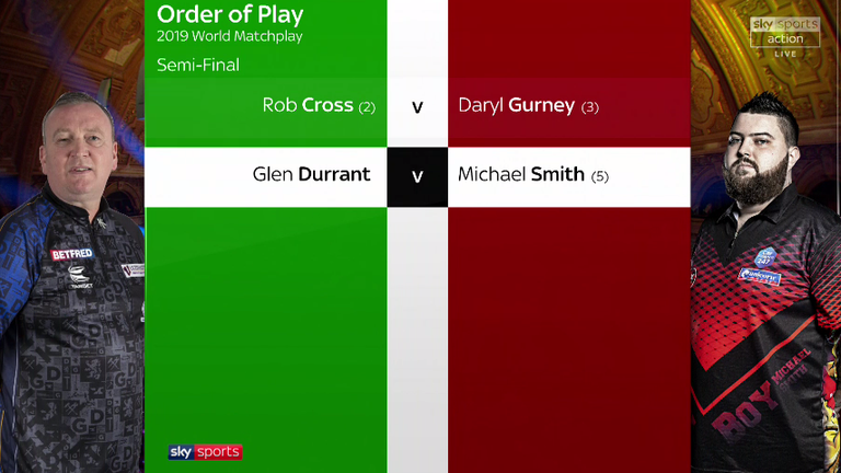 The line-up for the World Matchplay semi-finals