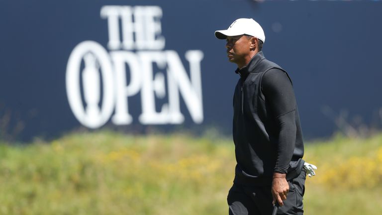 Tiger Woods got a taste of the conditions at Royal Portrush on Sunday