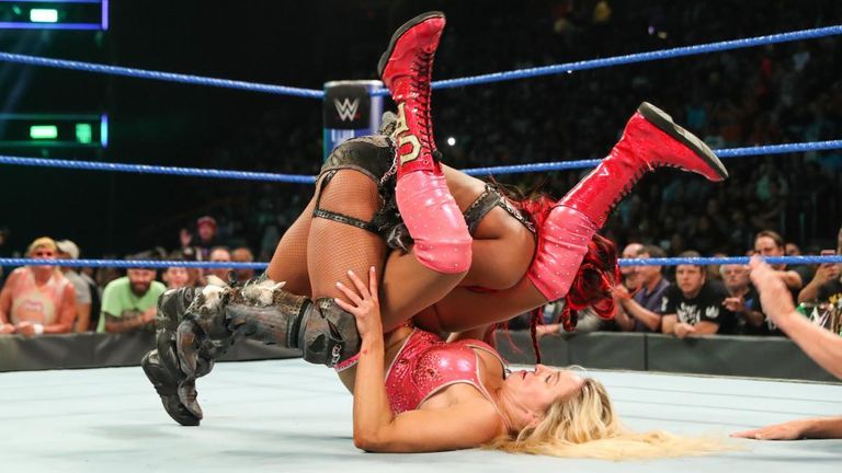 Ember Moon made a major statement by issuing Eclipses to both Charlotte Flair and SmackDown women's champion Bayley