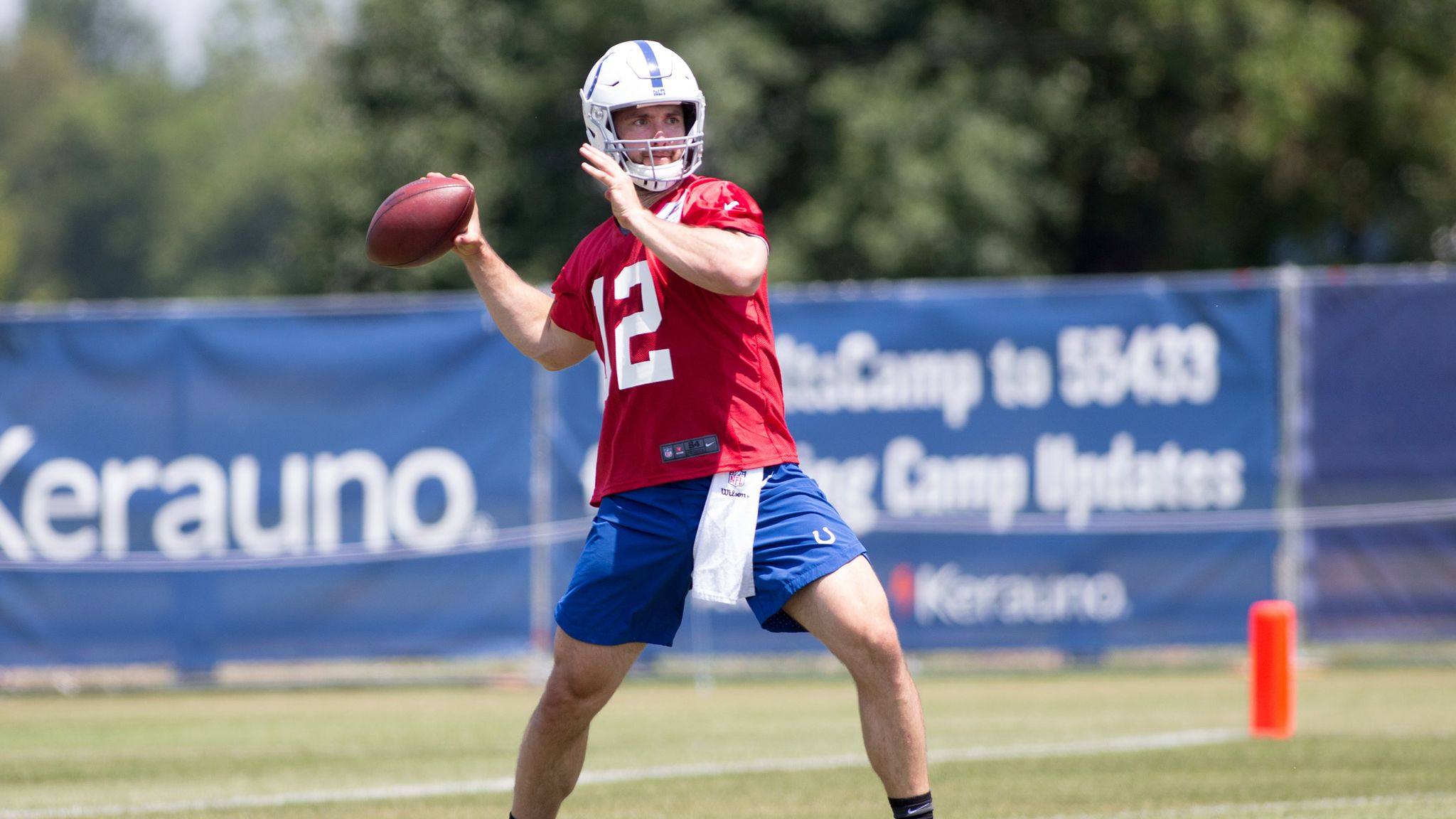 Andrew Luck finally threw a football! 