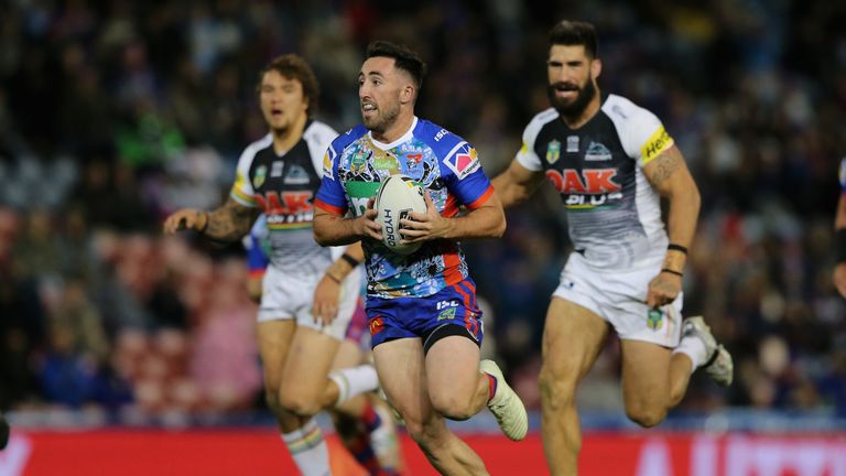 Recent signing Brock Lamb scored his first try for the Broncos