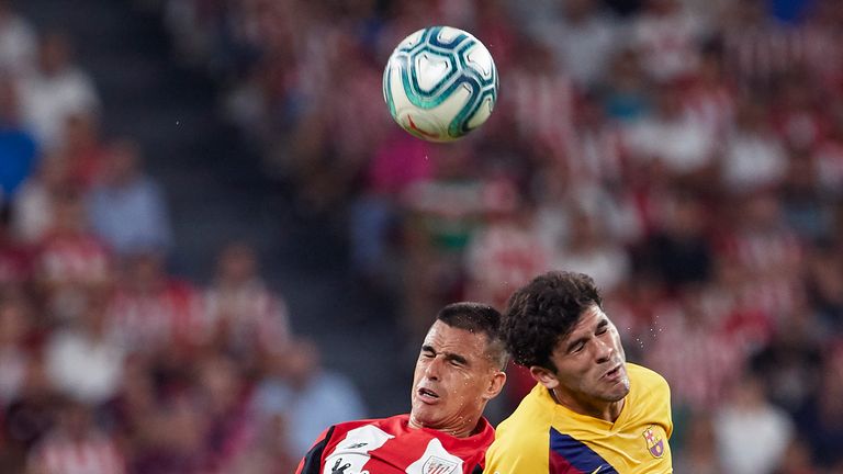 Carles Alena, 21, lasted only 45 minutes before he was hauled off for Ivan Rakitic