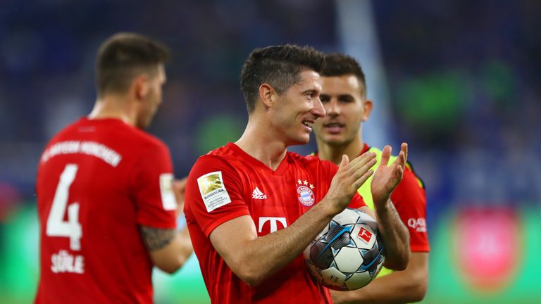Robert Lewandowski took home the match-ball after a superb hat-trick