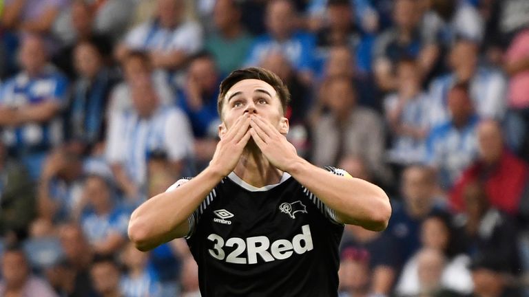 Lawrence celebrates scoring against Huddersfield