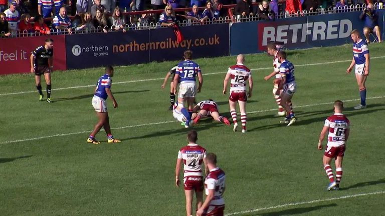 Watch highlights as Wigan went second in the Super League standings with a closely-fought win over Wakefield on Sunday
