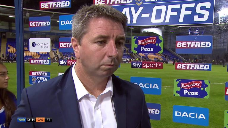 Warrington head coach Steve Price was bitterly disappointed following his team's play-off defeat to Castleford