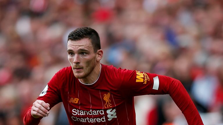 Andy Robertson no pudo participar en el entrenamiento el lunes