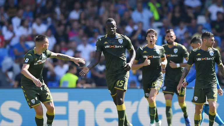 Mario Balotelli scored his first goal for Brescia in a defeat at Napoli