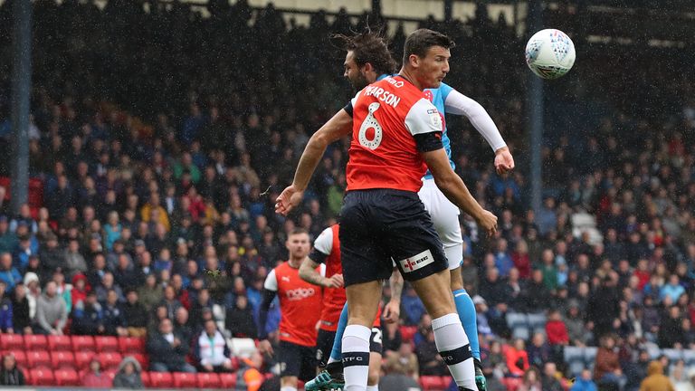 Blackburn's Bradley Dack and Luton's Matty Pearson