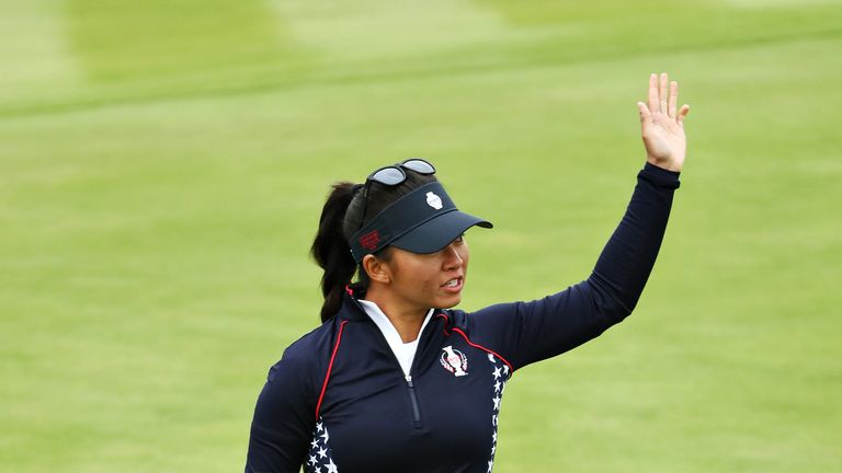 Megan Khang secured a half by winning the 18th