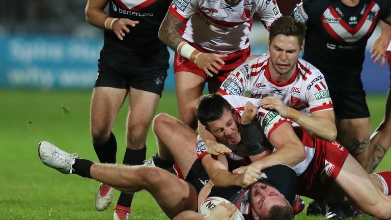 Rob Butler and Joel Tomkins clashed in a tense encounter at KCOM Craven Park