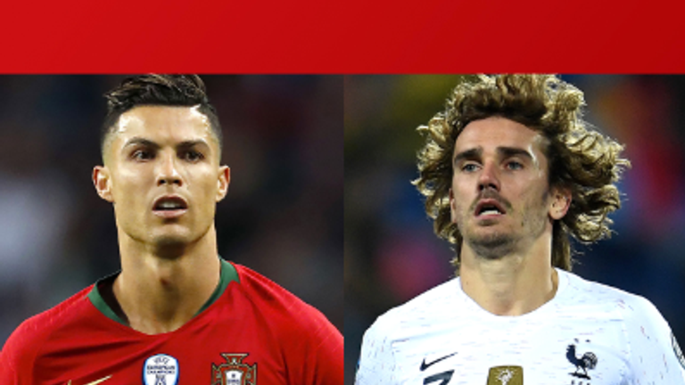 Cristiano Ronaldo and Antoine Griezmann will be in action for Portugal and France on Saturday, live on Sky Sports