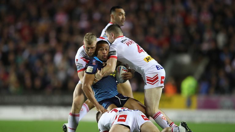 Wigan came up against some fearsome defence from St Helens