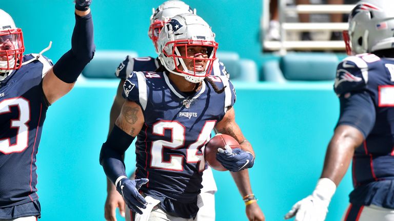 The Patriots' defense has been scoring too, as Stephon Gilmore returned an interception for a TD against Miami