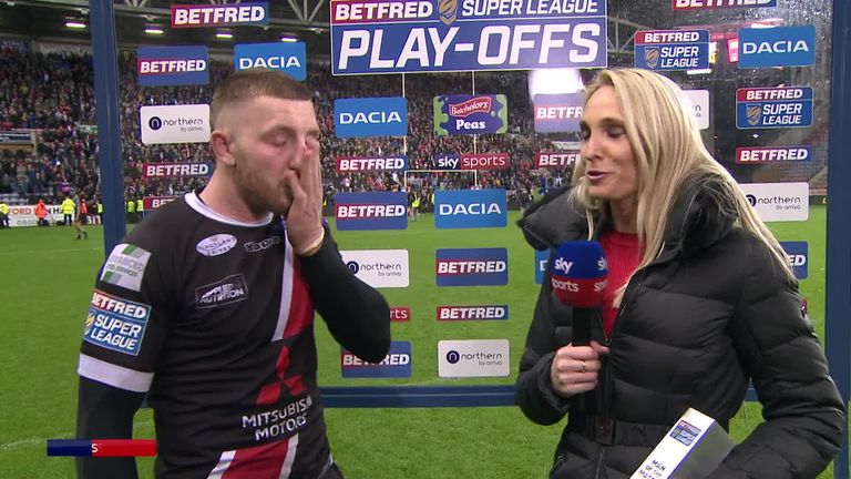 Man of the match Jackson Hastings was emotional after Salford overcame Wigan