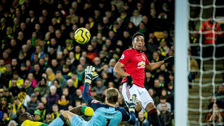 Martial produced a deft finish to score United's third goal