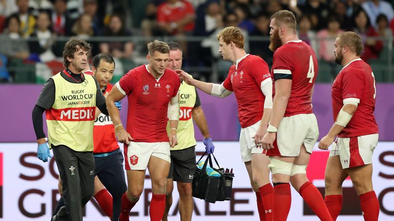 Dan Biggar was withdrawn against Fiji after an accidental collision with Liam Williams