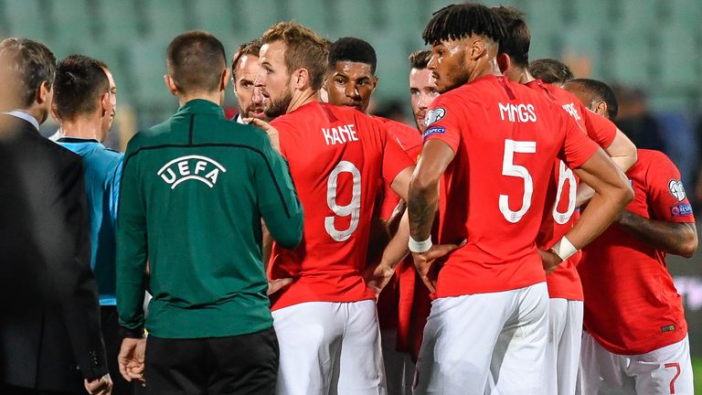 Monday's match was halted twice after abuse was aimed at the England squad