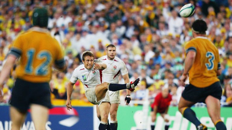 Jonny Wilkinson kicked the winning drop goal to give England victory in extra time during the 2003 Rugby World Cup Final against Australia