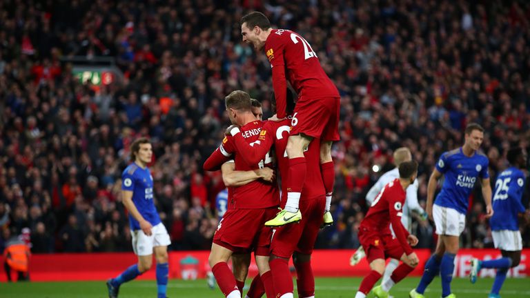 Liverpool celebrates Milner's late winner
