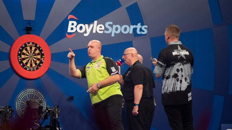 Van Gerwen is looking to defend the title for the first time