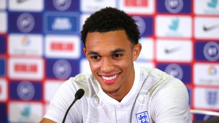 Alexander-Arnold addresses the media ahead of England's Euro 2020 Qualifier against Czech Republic