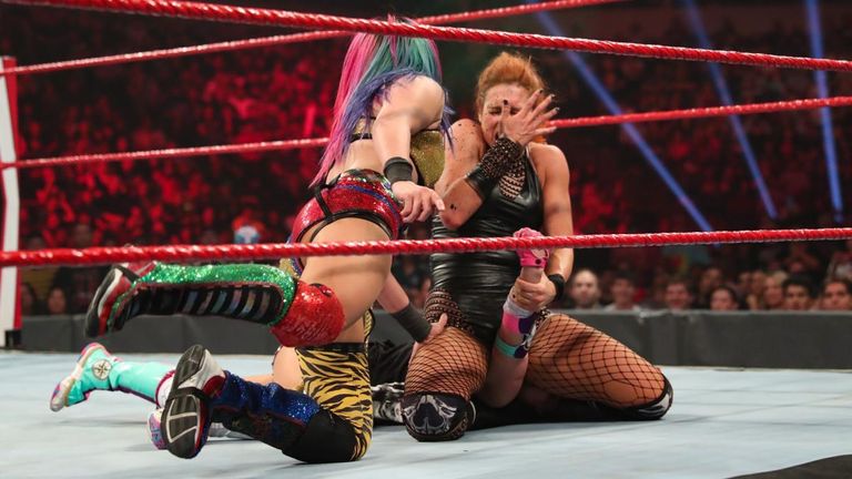 Becky Lynch was on the receiving end of Asuka's 'green mist' attack on Monday night's Raw