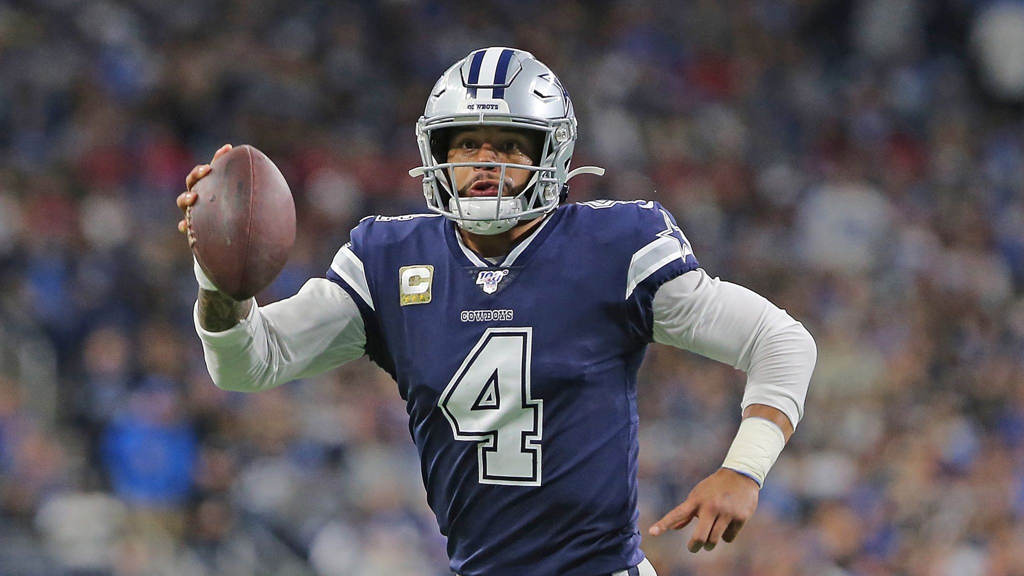 Cowboys get huge day from Prescott, beat Lions 35-27