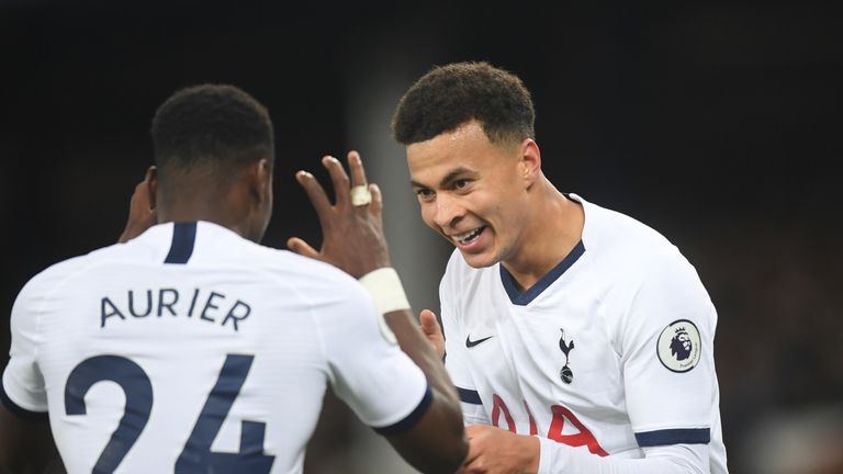 Dele Alli celebrates scoring in the second half