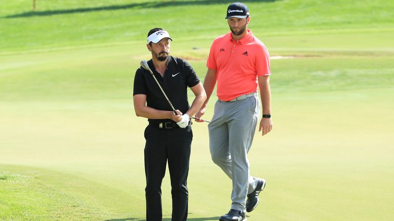 Rahm started the day tied for the lead with Mike Lorenzo-Vera (left) 