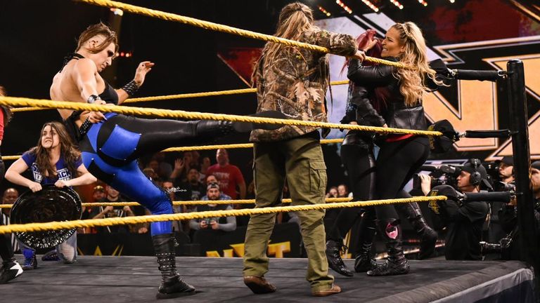 Female invaders from the Raw and SmackDown rosters laid siege to NXT on Wednesday night
